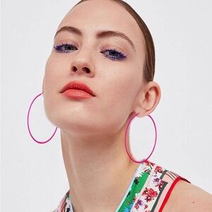 Vintage Pink Oversized Pink Hoops